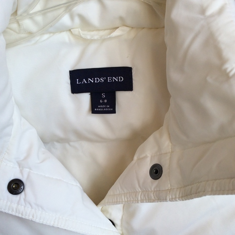 Lands’ End Cream Ivory Down Puffer Vest - Picture 5 of 8